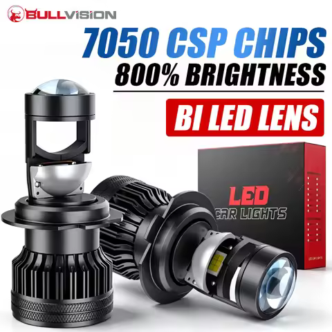 Bullvision 2Pc H7 LED Projector Mini Car Headlight Bulb H7 Turbo LED Projector Lens Headlamp LHD RHD