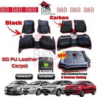 Toyota Vios PU LEATHER 5D Carpet Custom Fit Vios 2003 Vios Dugong Vios 2008 - 2022 Karpet kereta