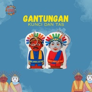 GANTUNGAN Ondel-ondel doll keychain and bag (12 cm)