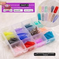 feng 288PCS Colorful Nail Dual Forms Set Full Nail Forms For Polygel Reusable Nail Tips Nail Extensi
