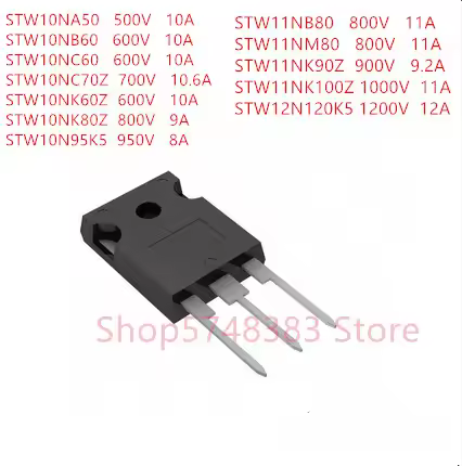10PCS/LOT STW10NA50 STW10NB60 STW10NC60 STW10NC70Z STW10NK60Z STW10NK80Z STW10N95K5 STW11NB80 STW11N