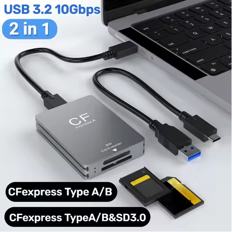 2 in 1 CFexpress Type A B SD Card Reader CFexpress Reader with USB C To USB C/A Cable Support Androi
