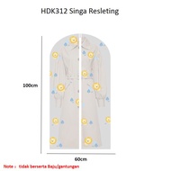 Inaso Cover Baju Resleting Anti Debu Penutup Sarung Gantungan Baju Pelindung Pakaian Jas Gantung Lem