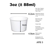 [PLK CNHKFHGV 127] Paper Bowl / Ice Cream Cup /3oz / 4oz / 5oz/ 8oz / 9oz with lid or without lid
