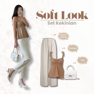 Korean Style Tanktop Camisole Set + Cutbray Pants + Jennie Knit Pants + Pearl Sling Bag | I21