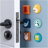 Cartoon Door Bumper Self Adhesive Door Knob Protector Door Handle Door Lock Rubber Wall Protector Do
