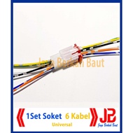 1 SET OF 6 SOCKETS / SIX CABLES / SIX PIN CONNECTOR SOCKETS / 6-WIRE WOMEN'S AND MEN'S SOCKETS