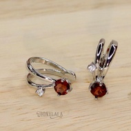 ER91 Garnet Natural Gem Genuine Earrings Size Available | Buy Free Leather Box And Accessories
