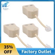 3Pcs DSL Filter Splitter DSL Phone Splitter for Phone Line Phone Jack Splitter In-Line DSL Filter Te