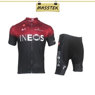 MASSTEK @Johor INEOS Cycling Jersey Short Pant Bike Short Sleeve Jersey Cycling Gel Padding APL134