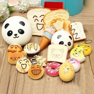 Random Color 10122030Pcs Lovely Jumbo Medium Mini Squishy Soft PandaBreadCakeBuns Phone Straps