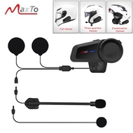 Maxto M2 Waterproof Universal Pairing Waterproof 6 Riders 1000M Motorcycle Bluetooth 5.0 FM Helmet C