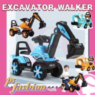 Kids Walker Excavator Push Car Kids Ride On Construction Toys Music & Lights Box & Wrap