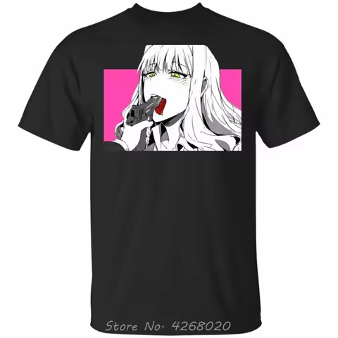 Ecchi Dark Humor Anime Manga Gun Taste Of Danger Ahegao Face T-Shirt 29Th 30Th 40Th 50Th Birthday Te