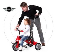 BMW原廠授權Mini Cooper折疊三輪車Mini Cooper s摺疊三輪車後推桿兒童三輪車腳踏車童車紅色藍色黑色