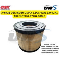 A-6428 OSK ISUZU DMAX 2.5CC 4JA1 3.0 4JH1 AIR FILTER 8-97178-609-0