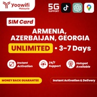 Yoowifi Instant SIM Armenia, Azerbaijan, Georgia | Short Trip 3-7 Days | Daily Data