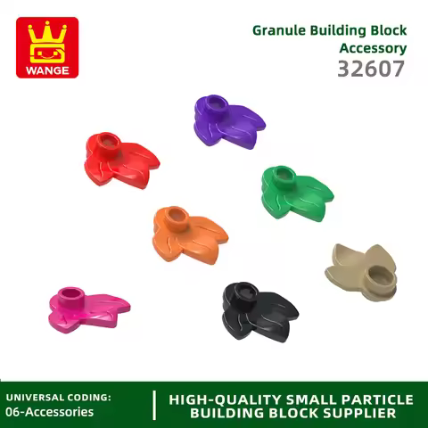 Wange 438Pcs/lot 32607 3 leafs Plant leaf 1x1 round Building Block Moc Color Accessories Compatible 