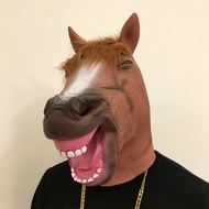 Horse Head Mask Hood New Smiley Horse Head Mask Cos Halloween Spoof Funny Animal Mask