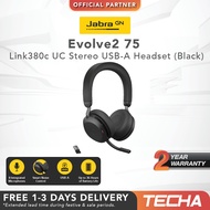 [FAST SHIP] Jabra Evolve2 75 Link380a UC Stereo USB-A Headset -Black