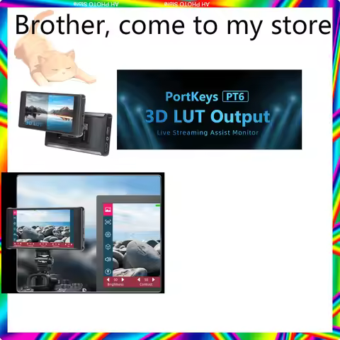Portkeys PT6 5.2'' Touch Monitor 3D LUT 600nit 1080P 4K HDMI Field Display for Live Streaming Filmma