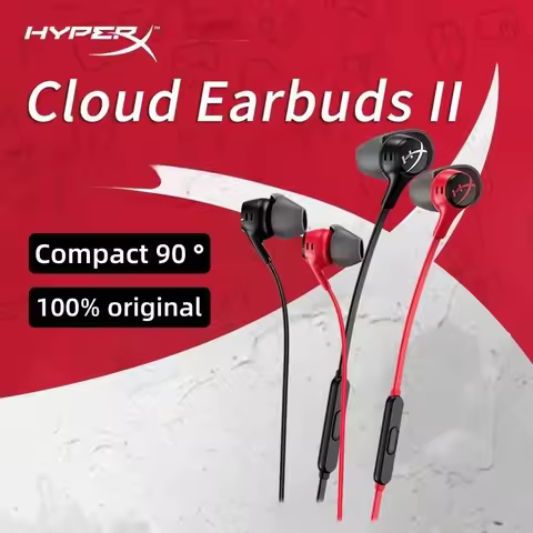 HyperX Gaming Earphone With Mic Cloud Earbuds II 2 For PC, PS4, PS5, Switch, Xbox One, Xbox Series X