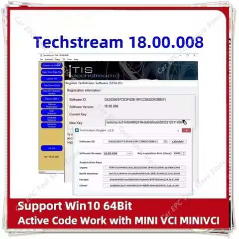 2026 hot sell newest For TOYOTA TIS Techstream 18.00.008 Software Link and Active Code Work with MIN
