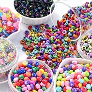 [IKA] 200pcs AZ Flat Round Letter Beads Stringing Material Beads Crafting DIY Handicrafts