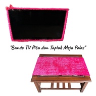 2-in-1 Tv Headband Cover with Ribbon Model 40-50 Inch & Plain Sole