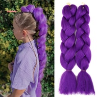 Natural Looking Hair Extension Pre-stretched Braiding Hair 24-inch Purple Braiding Hair Extension fo