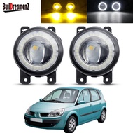 2 Pieces Angel Eye Fog Light Assembly For Renault Scenic II III 2003-2015 Car LED Lens DRL Fog Dayti
