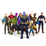 1PCS Marvel Anime Figures LED Light Hulk Thanos Spider Man Action Figure Model Toy Gift