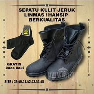 SEPATU LINMAS / SEPATU HANSIP / SEPATU PDL LINMAS /  SEPATU KULIT JERUK LINMAS / SEPATU HANSIP MURAH