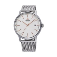 [Powermatic] ORIENT RA-AC0E07S AUTOMATIC White Dial Stainless Steel Mesh Bracelet WATER RESISTANCE CLASSIC UNISEX WATCH