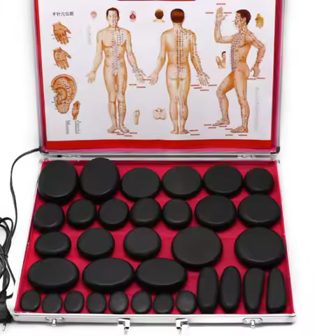 Portable Massage Stone Heater Case Heating Box Electric Spa Hot Stones Massage Stones Warmer Set Too