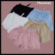 havanas Self-Stretch Shorts Elastic Waist With Lace Trim Beautiful Color The Pants Are Very Cute Wit