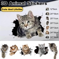 【Vibrant 3D Cat Design】 Cute Cartoon Cat Car Sticker With 3D Effect For Vehicle Customization Car St
