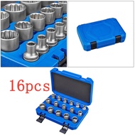 16pcs 12 Point Socket Set Chrome Vanadium Steel Socket Twelve Angle