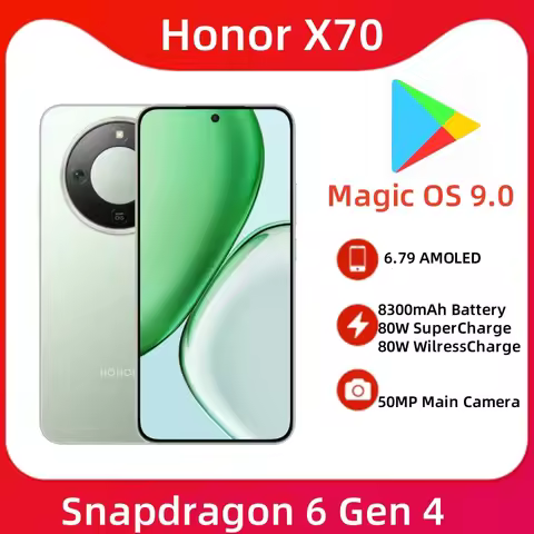 Original HONOR X70 5G Mobile Phone 6.79 Inches AMOLED Display Snapdragon 6 Gen 4 Battery 8300mAh Goo