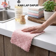 Kain Lap Dapur Microfiber Super Absorbent Cleaning Cloth Coral Fleece Kitchen Towel Kain Dapur 懒人抹布