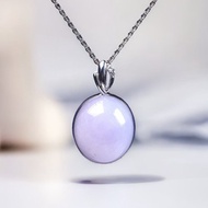 紫羅蘭翡翠蛋面項鍊 18K金鑽石 | 天然緬甸玉翡翠A貨 | 送禮