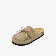 73Hours Womens Wooden Tone Khaki Birkenstock Slippers Spring Autumn Fashion Single Shoes Comfortable