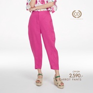 C&D - Linen Premium Carrot pants กางเกงผู้หญิง ขาห้าส่วน ปลายขาแคบ สีชมพู C9Y3PI