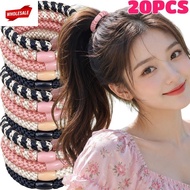 (BC)5-20Pcs Twisted Hair Ropes - Elastic Rubber Band - Simple Ponytail Holder - Non Slip Multi-color
