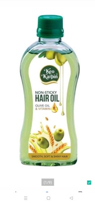 keo karpin non sticky hair oil olive oil vitamin E 200ml