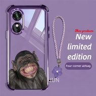 Case for OPPO A17 A17K A38 A18 A97 5G phone casing Funny Gorilla Clear Phone Case | Shockproof Airba