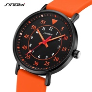 SINOBI New Design Women's Watches Fashion Sports Womans Quartz Wristwatches Orange Rubber Strap Ladies Clock Relogio Feminino SYUE
