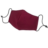 酒紅色成人弧形立體布口罩套 / 內外層TC布-簡潔款
