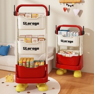 [in stock] Floor-standing Movable Storage Rack, Small Cart for Book Storage, Multi-layer Elevated Or