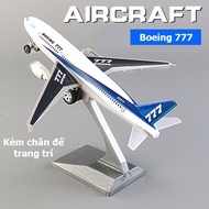 Đồ chơi mô hình máy bay BOEING 777 có âm thanh ánh sáng bằng hợp kim có thể trang trí - màu xanh dươ